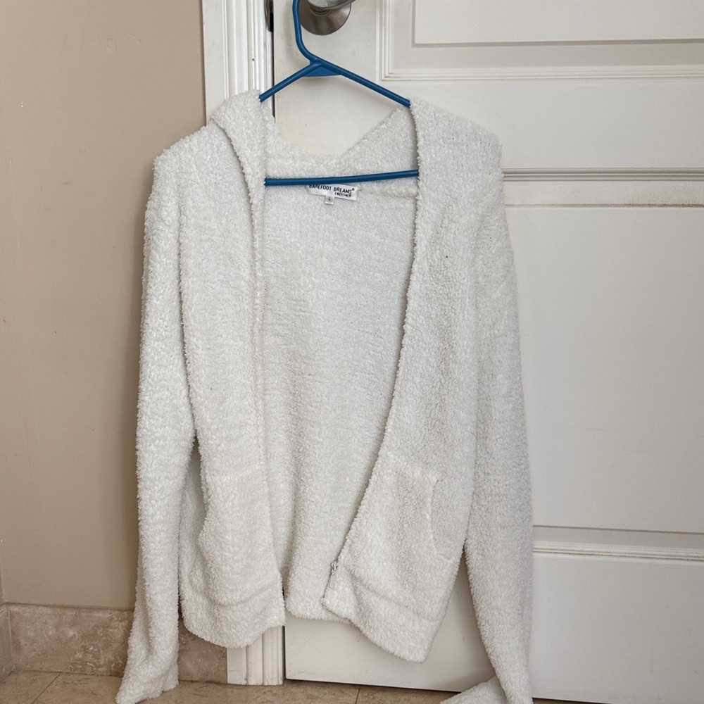 Barefoot dreams Soft White Hooded Cardigan